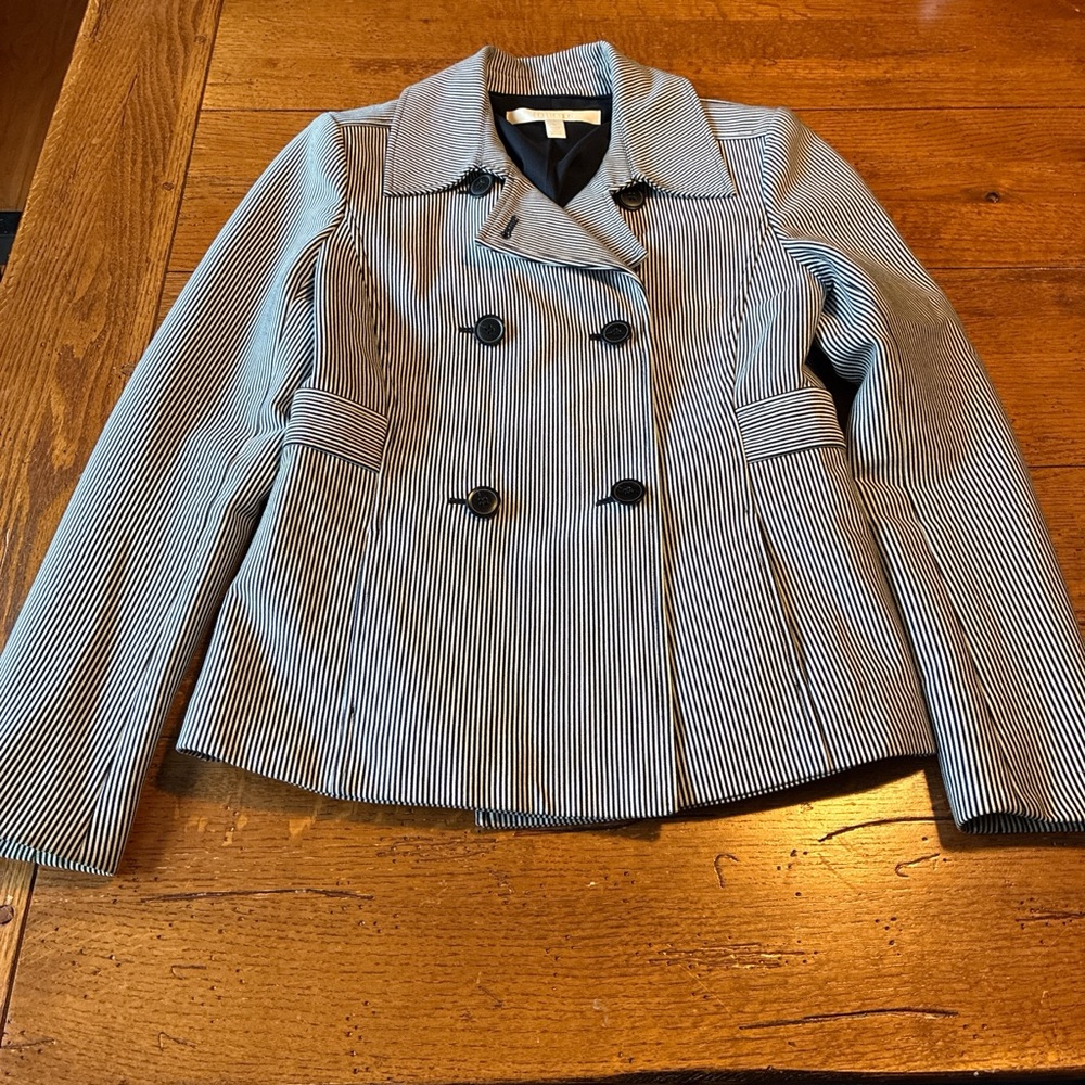 Nordstrom Navy and White Striped Blazer XS